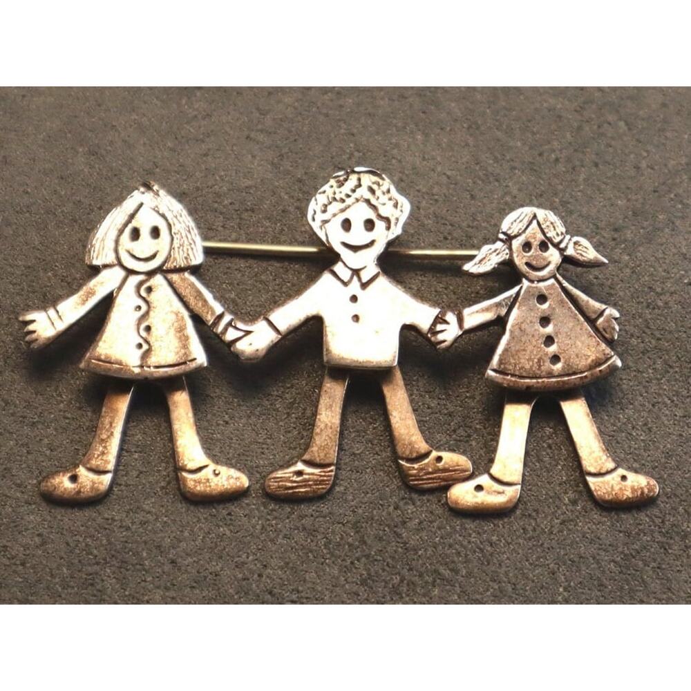 Vintage Mexican Sterling Children Brooch Moveable Legs Dangling EFS Mexico